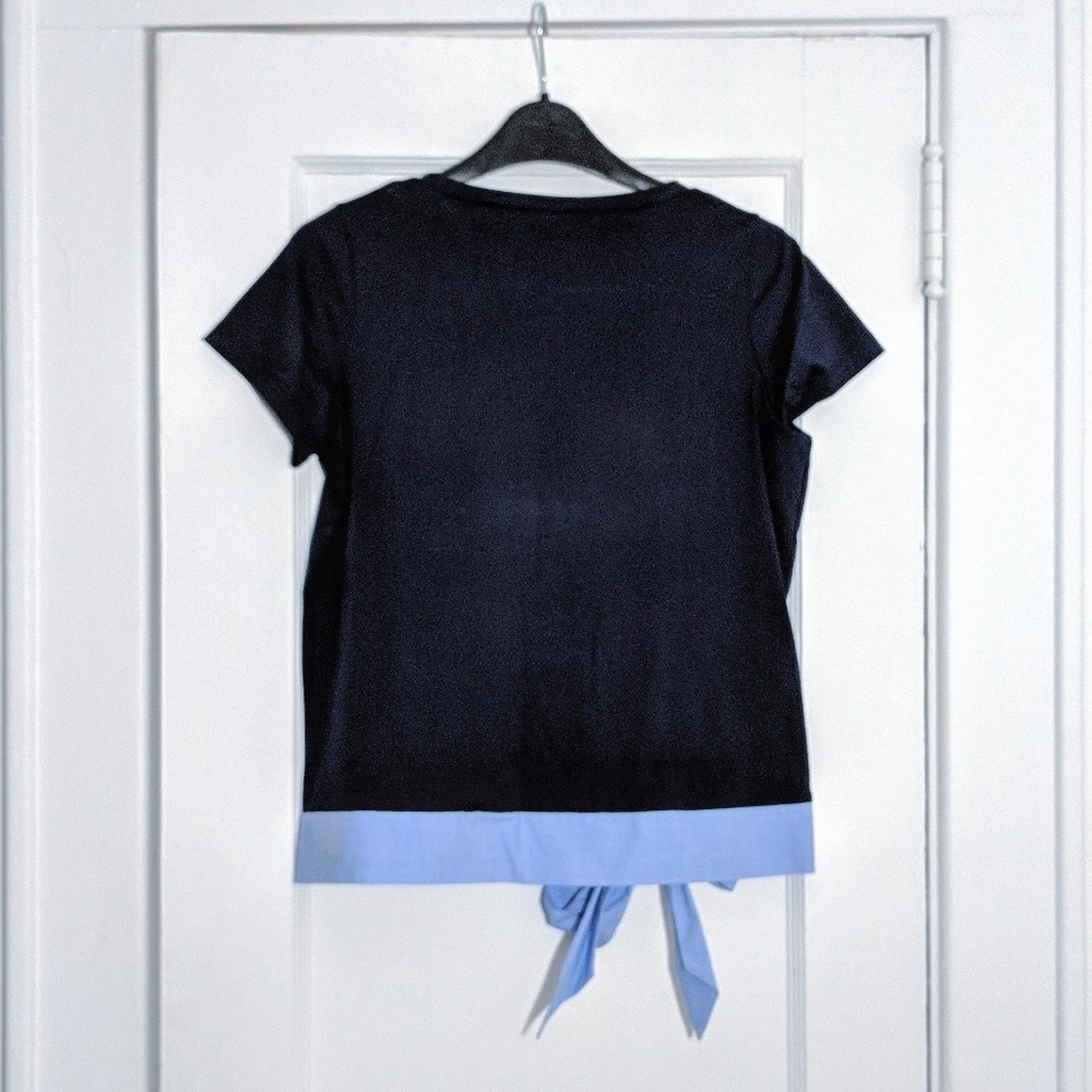 J Crew Navy Blue Side Tie T-Shirt - Picture 5 of 7